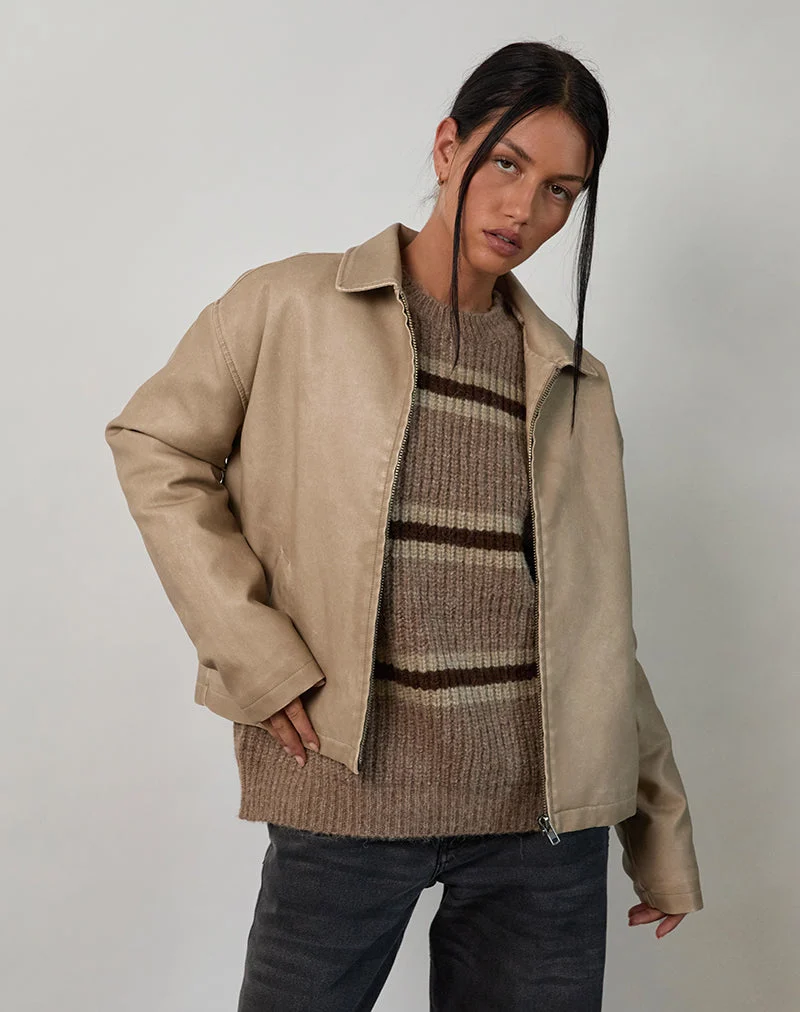 Veste Catalin en PU usé sable