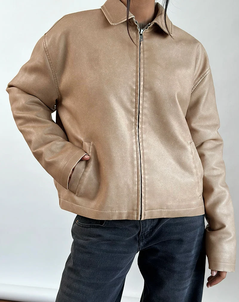 Veste Catalin en PU usé sable