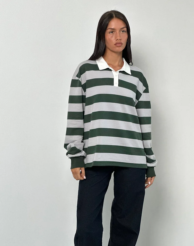 Maillot de rugby Kumara en vert, kaki et blanc