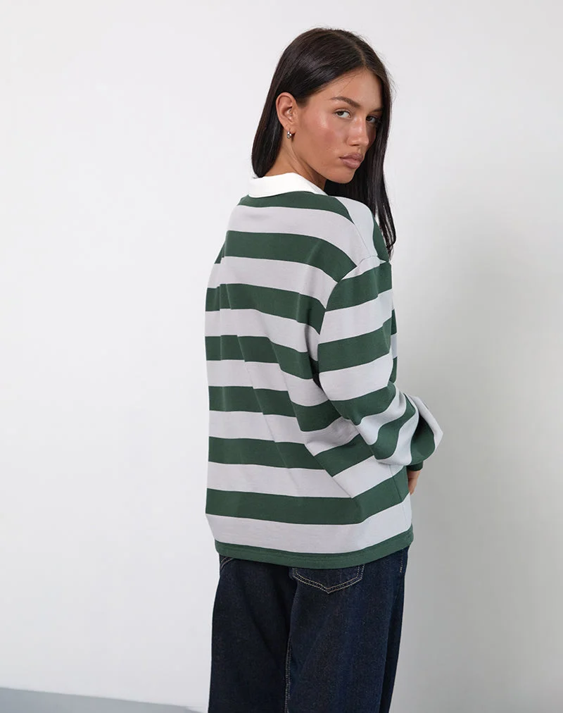 Maillot de rugby Kumara en vert, kaki et blanc