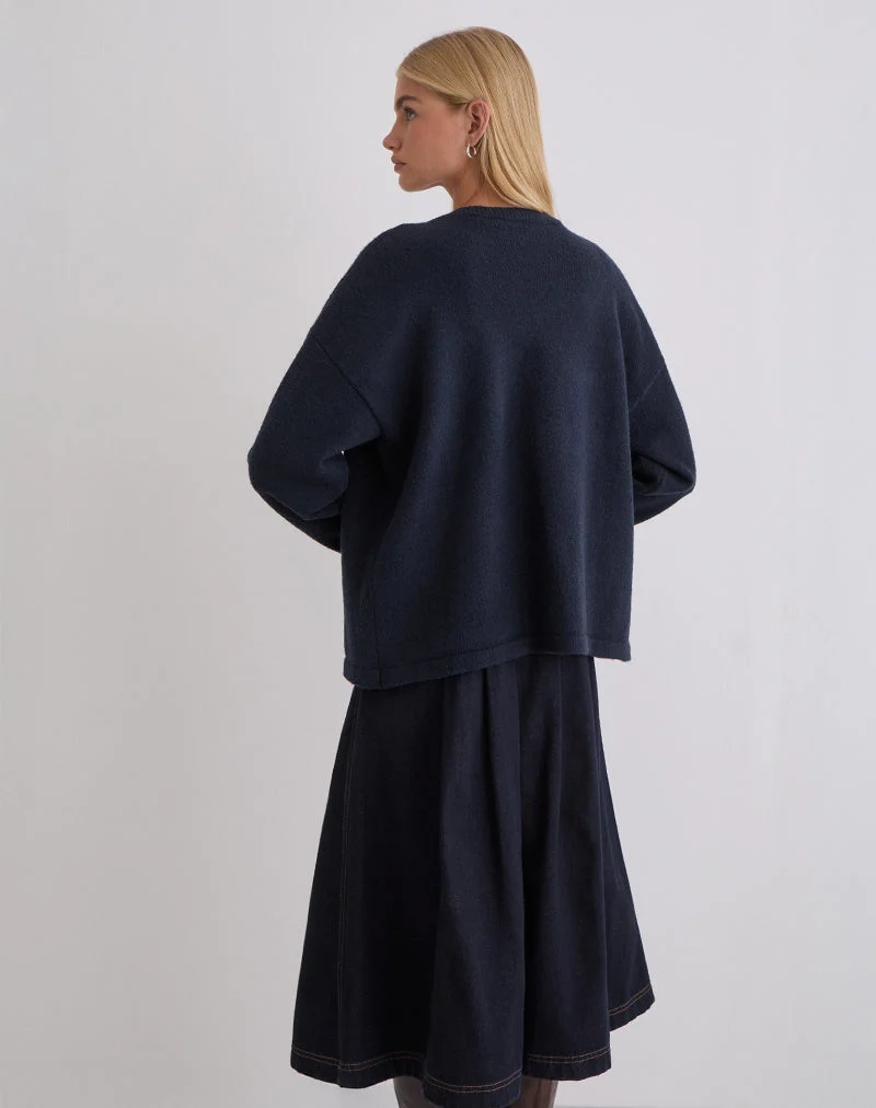 Cardigan Maureen en marine foncée