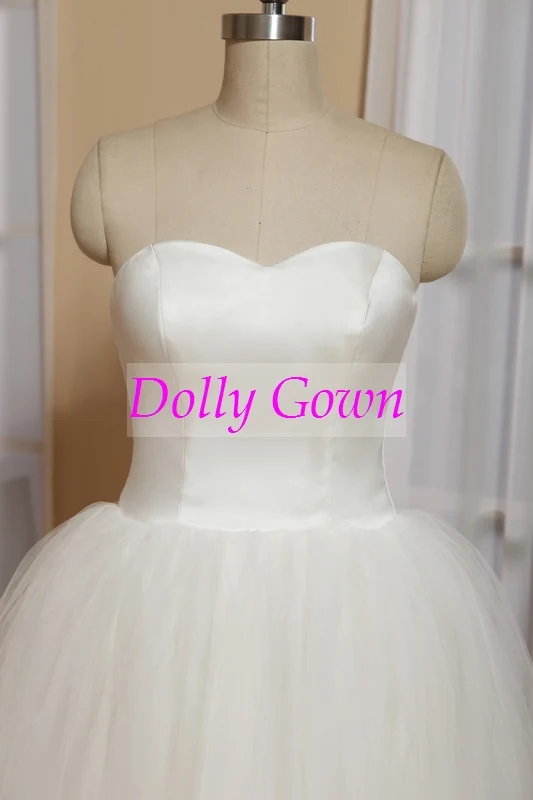 Robe de mariée rétro en tulle sans bretelles, style vintage années 50, rockabilly, longueur thé