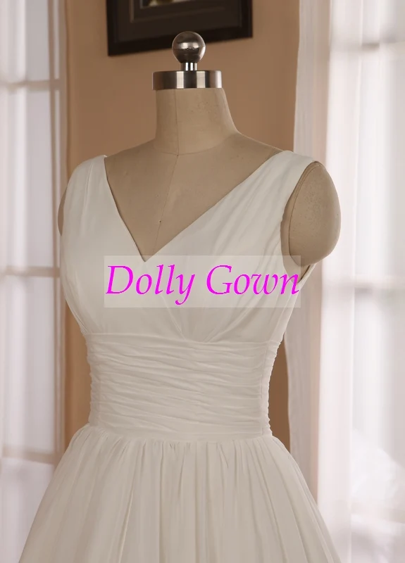 Robe de mariée vintage en mousseline de soie courte romantique simple des années 1950 | Robe de mariée courte pin-up