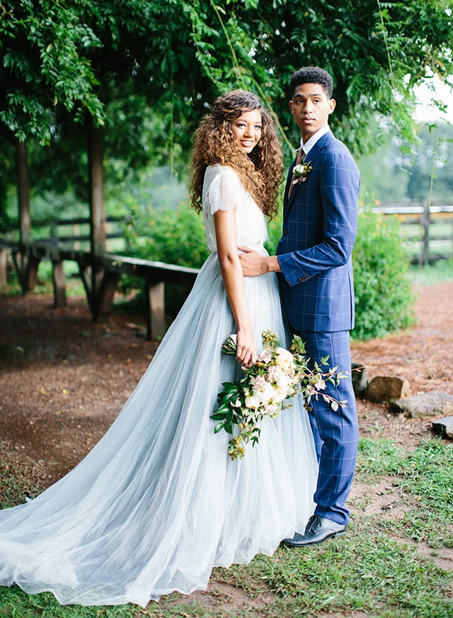 Robe de mariée deux pièces en dentelle, style campagnard décontracté, avec jupe en tulle, séparations de mariée