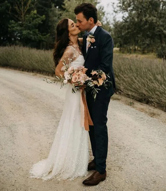 Casual Rustique Deux Pièces Sirène Mariée Sépare | Jupe et haut de mariage haut court