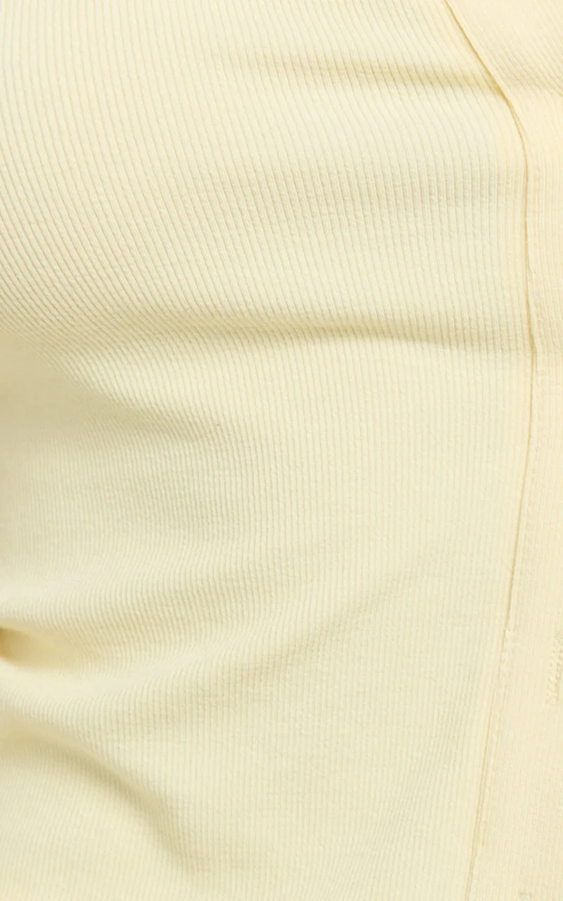 Brittany Two Piece Top and Skirt Set - Ribbed Midi Skirt Set in Yellow