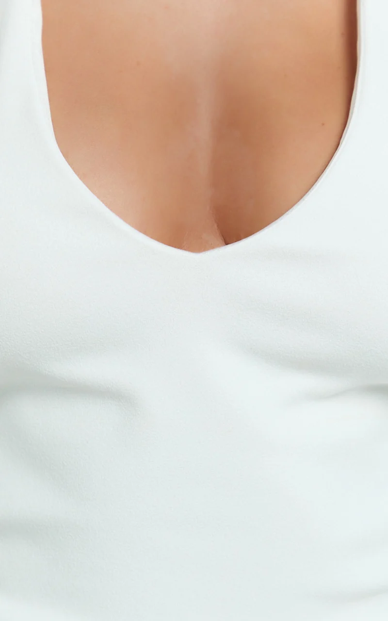 Rachel Top - Halter Fitted Top in Ivory