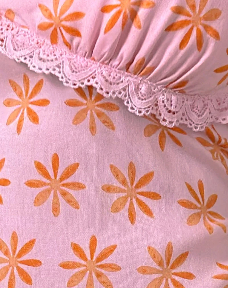Mini robe Tavita, rose fleur de carreau