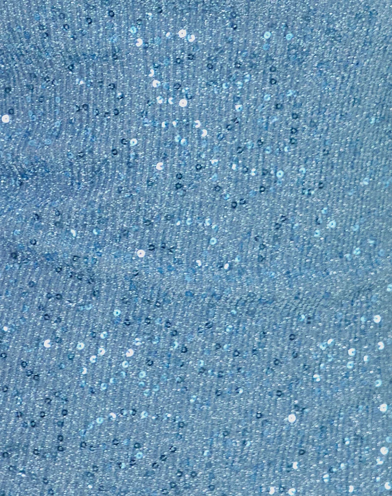 Hamal Mini Dress in Sequin Blue