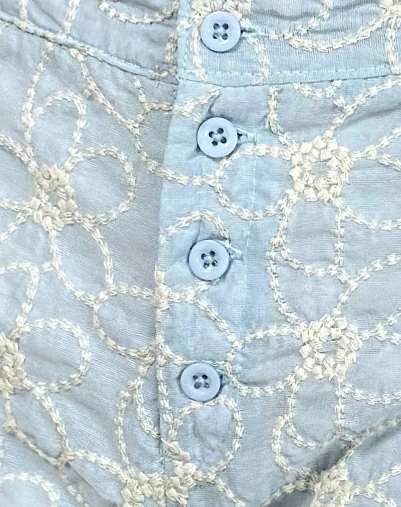 Short Daraya en broderie bleu glacier