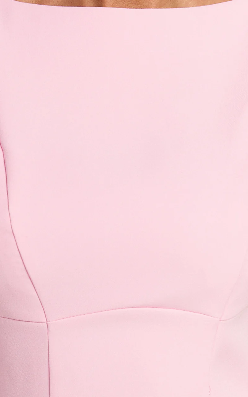 Arisa Mini Dress - High Neck Backless Dress in Pink
