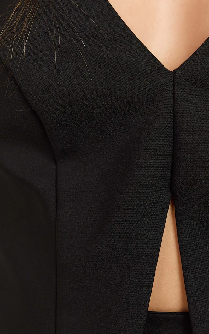 Florence Top - Tie Back Halter Neck Vest Top in Black