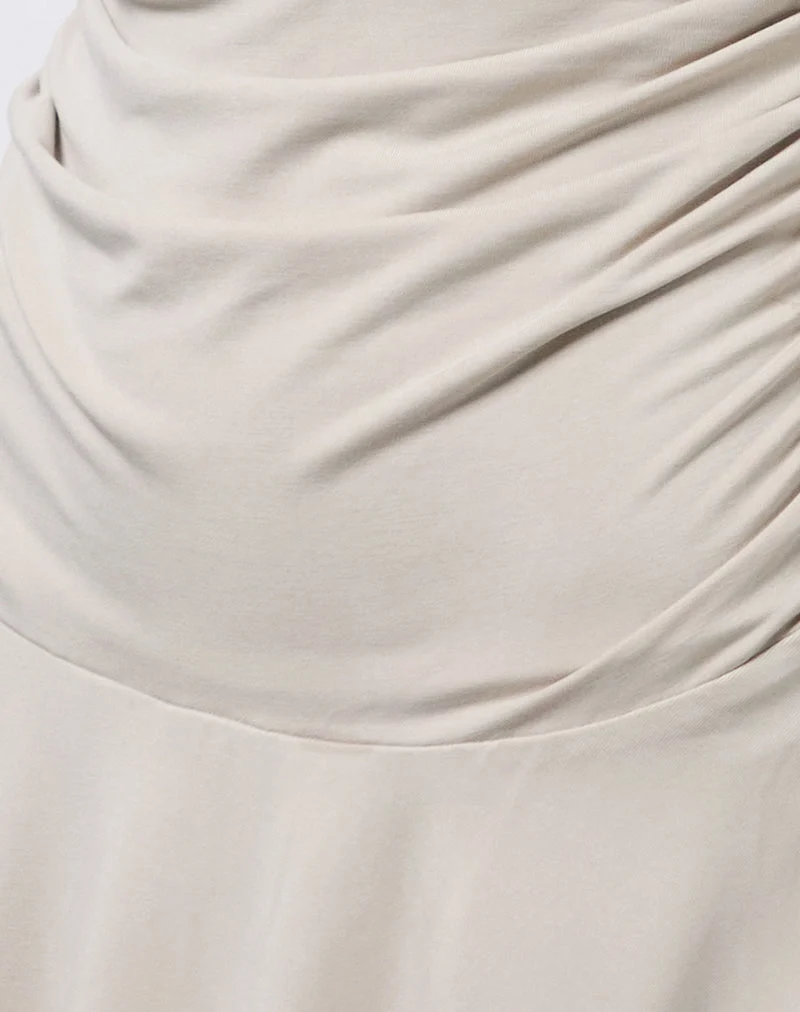 Makani Mini Robe en Cupro Oatmilk
