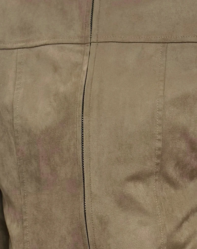 Veste Mandy en faux daim Noyer