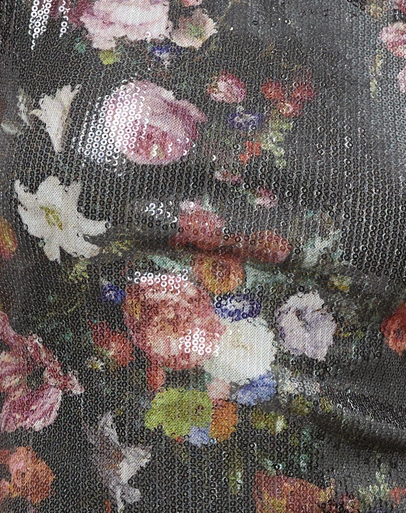 Mini robe Zahira en paillettes Fleur Vintage