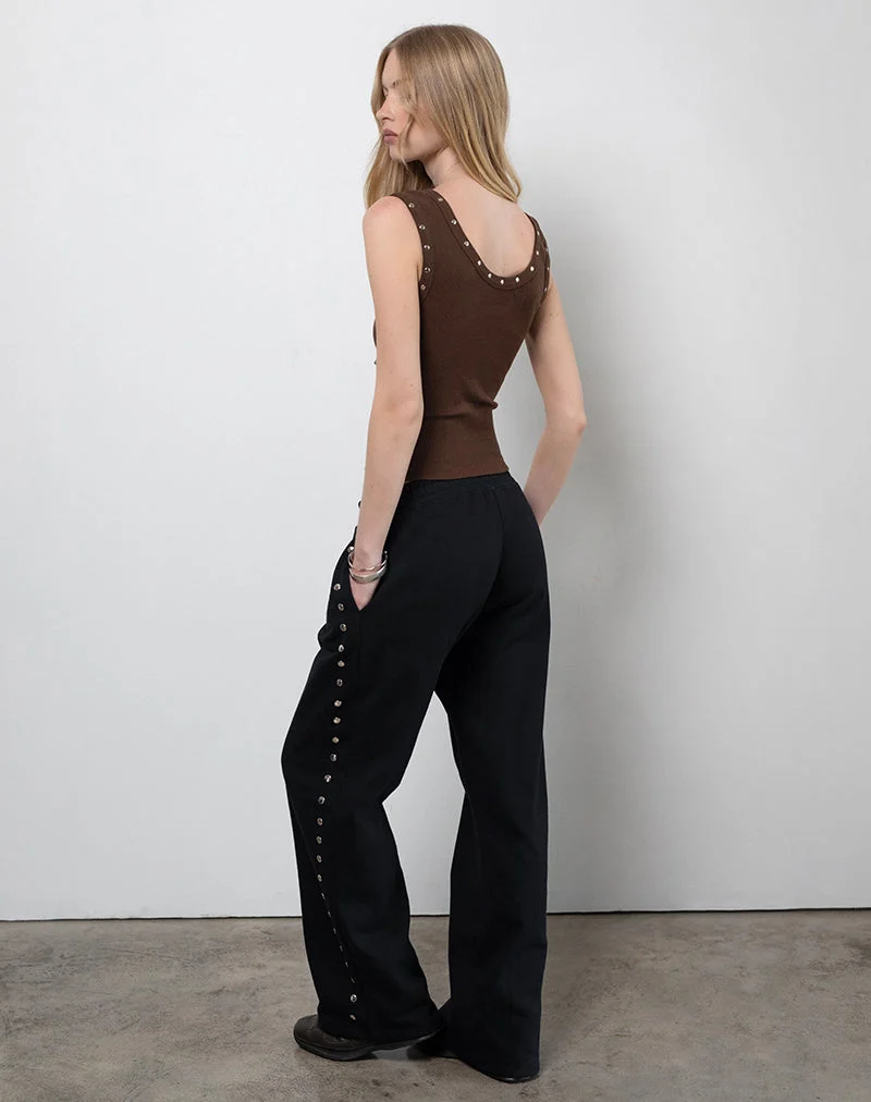 Pantalon de jogging ample Lark en noir avec clous