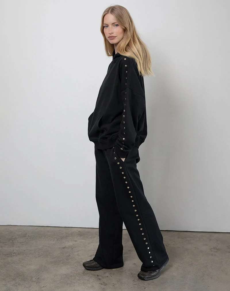 Pantalon de jogging ample Lark en noir avec clous