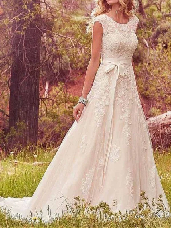 Robe de mariée en dentelle country avec mancherons | Robe de Mariée