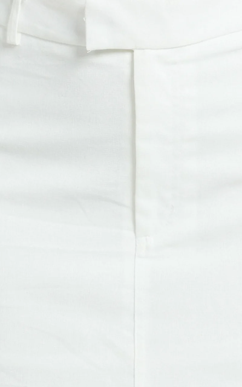Farrow Mini Skirt - Tailored Linen Skirt in White