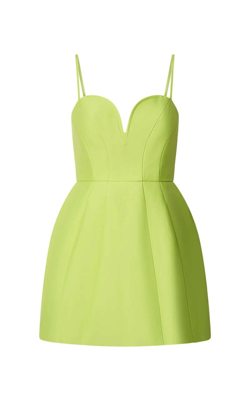 Amalie The Label - Kora Plunge A Line Mini Dress in Citrus