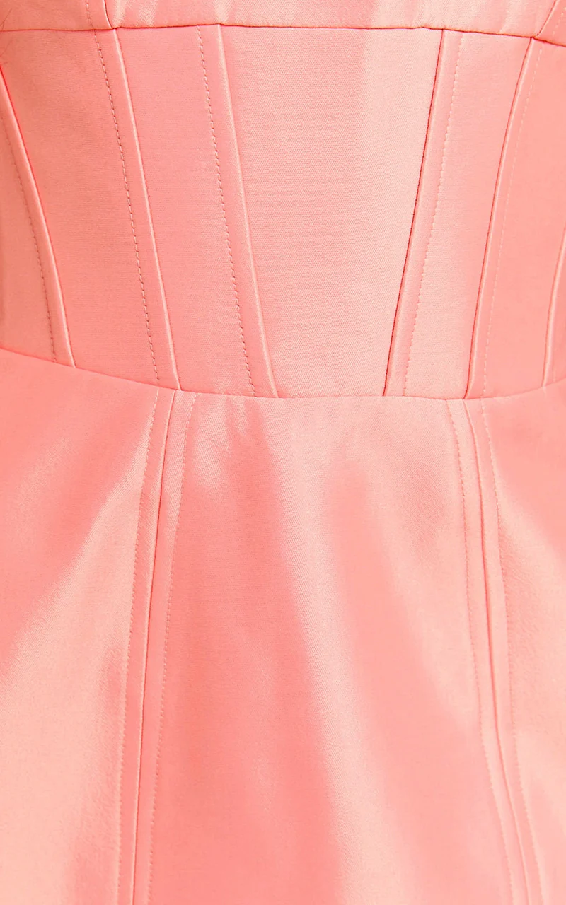 Amalie The Label - Judith Strapless Corset Bodice Lace Back Mini Dress in Blush