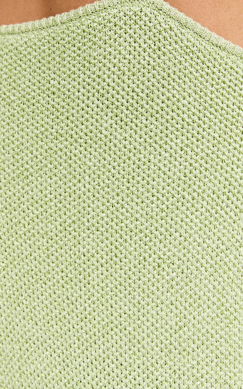 Amalie The Label - Mina Halter Knit Side Cut Out Midi Dress in Green