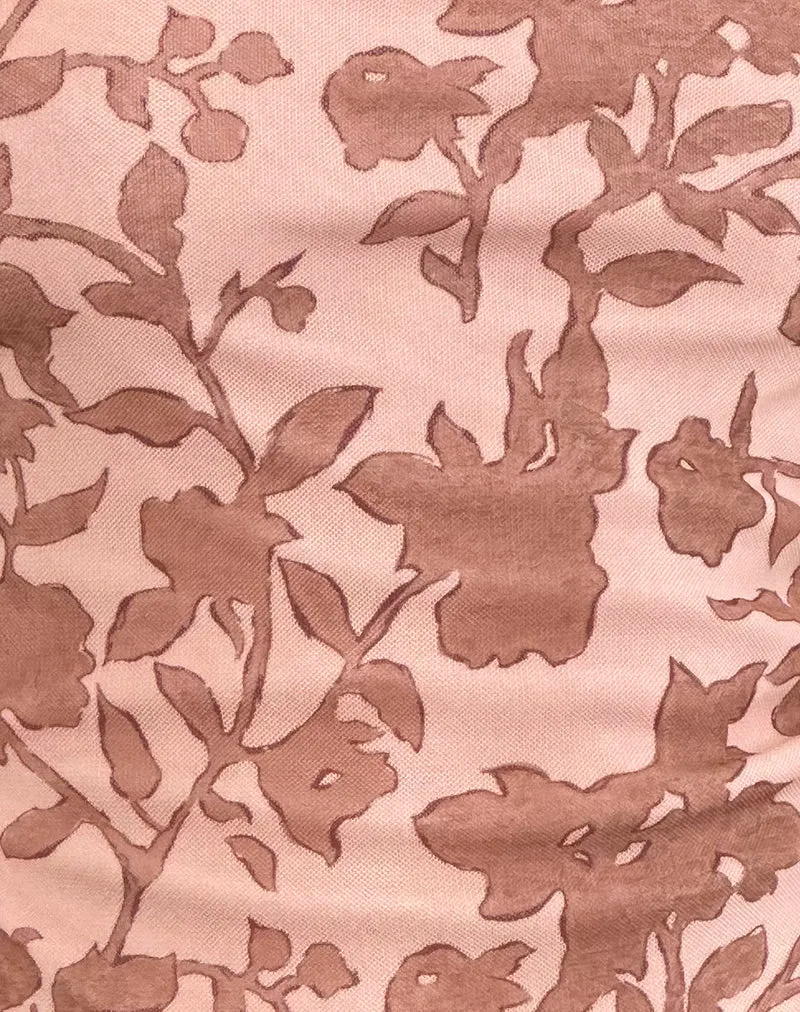 Zirika Bandeau Top in Neutral Floral Print