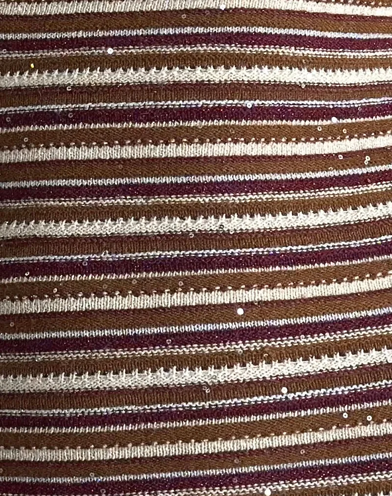 Rosbina - Mini robe bandeau en tricot à rayures chatoyantes - Rouille