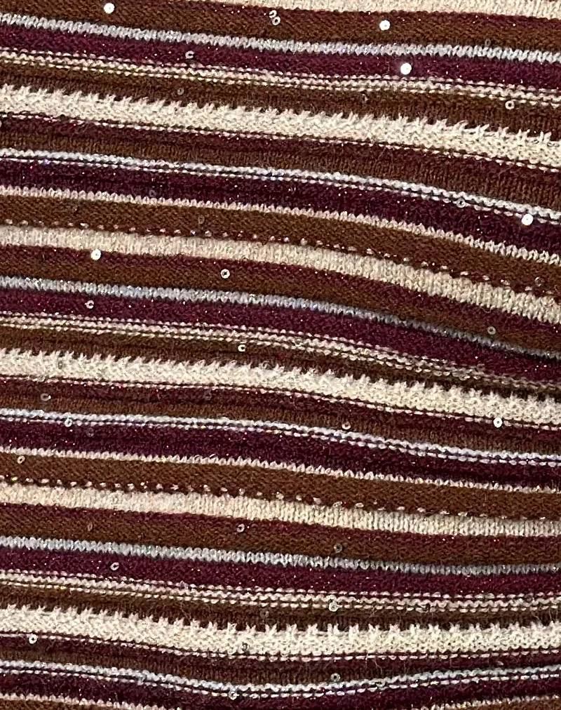 Husan Hot Pants in Shimmer Stripe Knit Rust (Pantalon chaud en tricot à rayures chatoyantes)