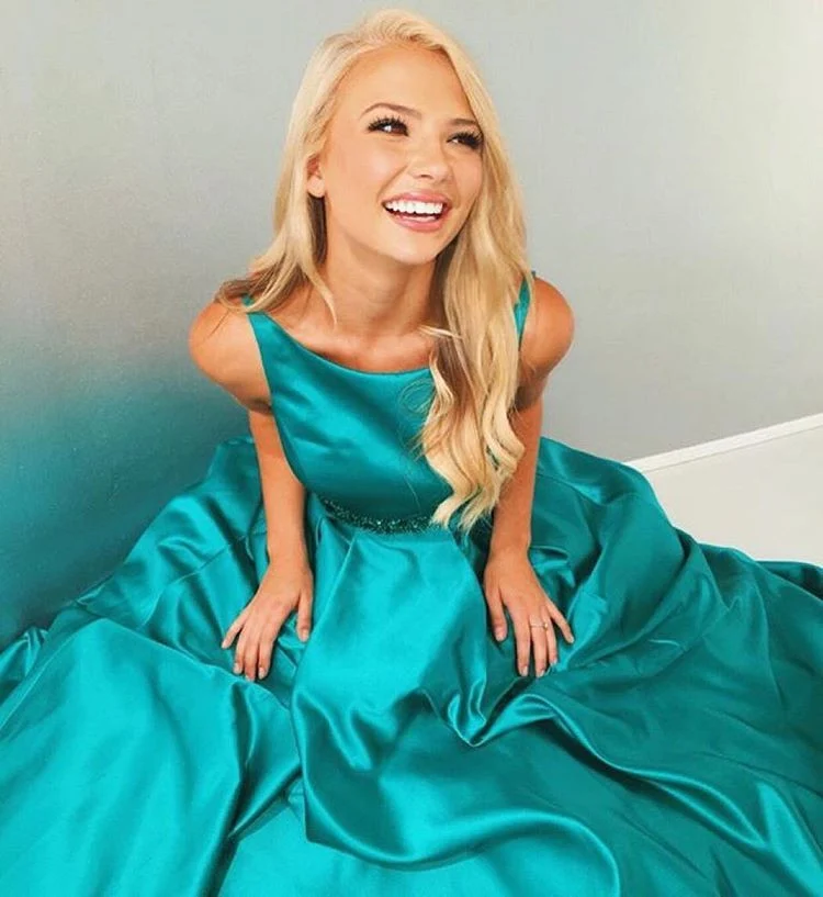 Robe de bal vintage turquoise, robe de bal, robe de bal modeste, MA173