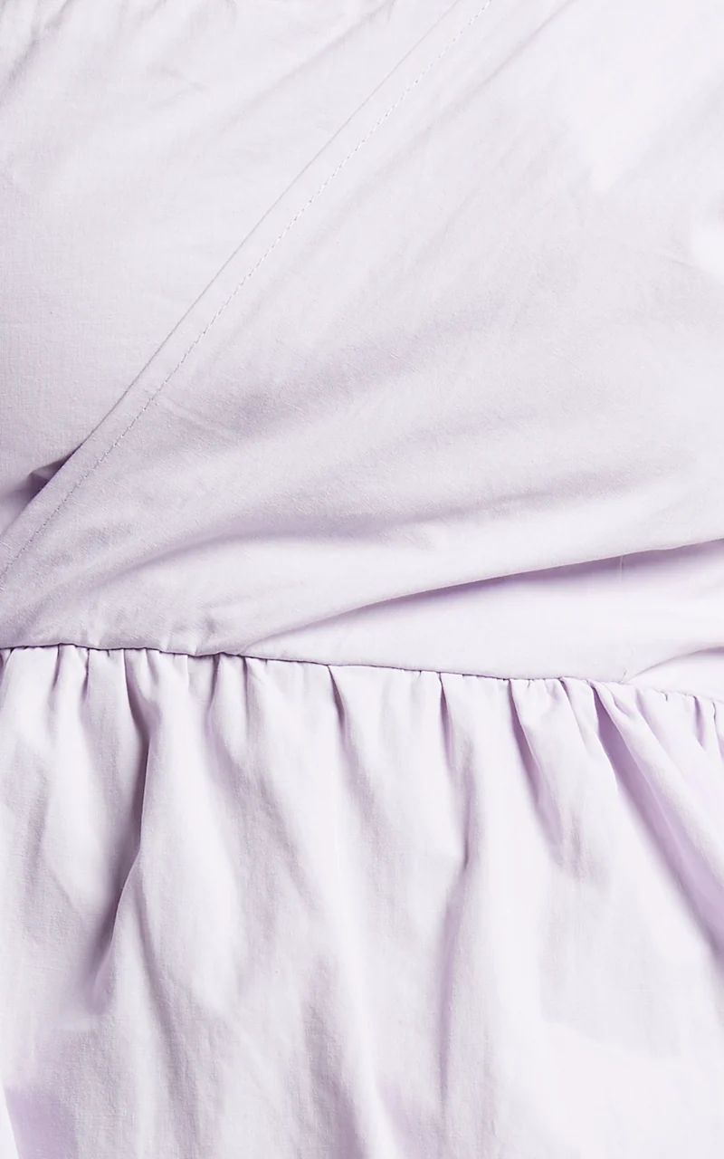 Sula Mini Dress - Asymmetric Off One Shoulder Puff Sleeve Dress in Lilac