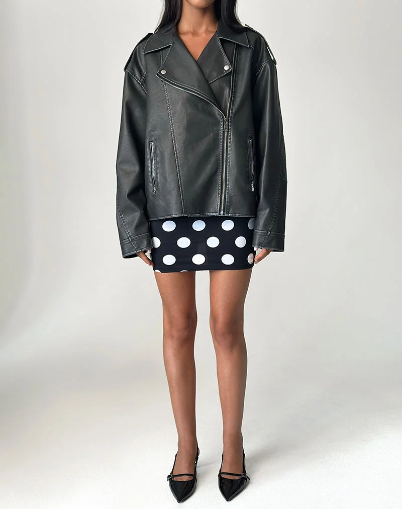 Minijupe Lidya, XL, noir tacheté