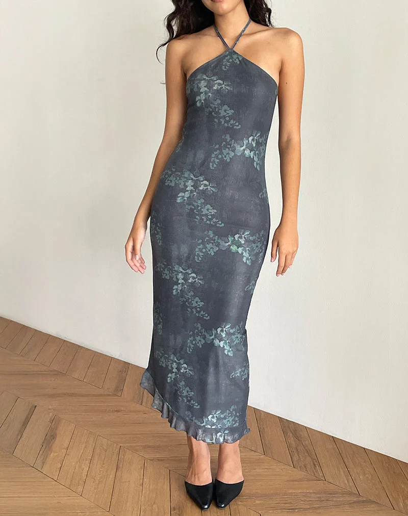 Robe midi Ribka, vert botanique délavé