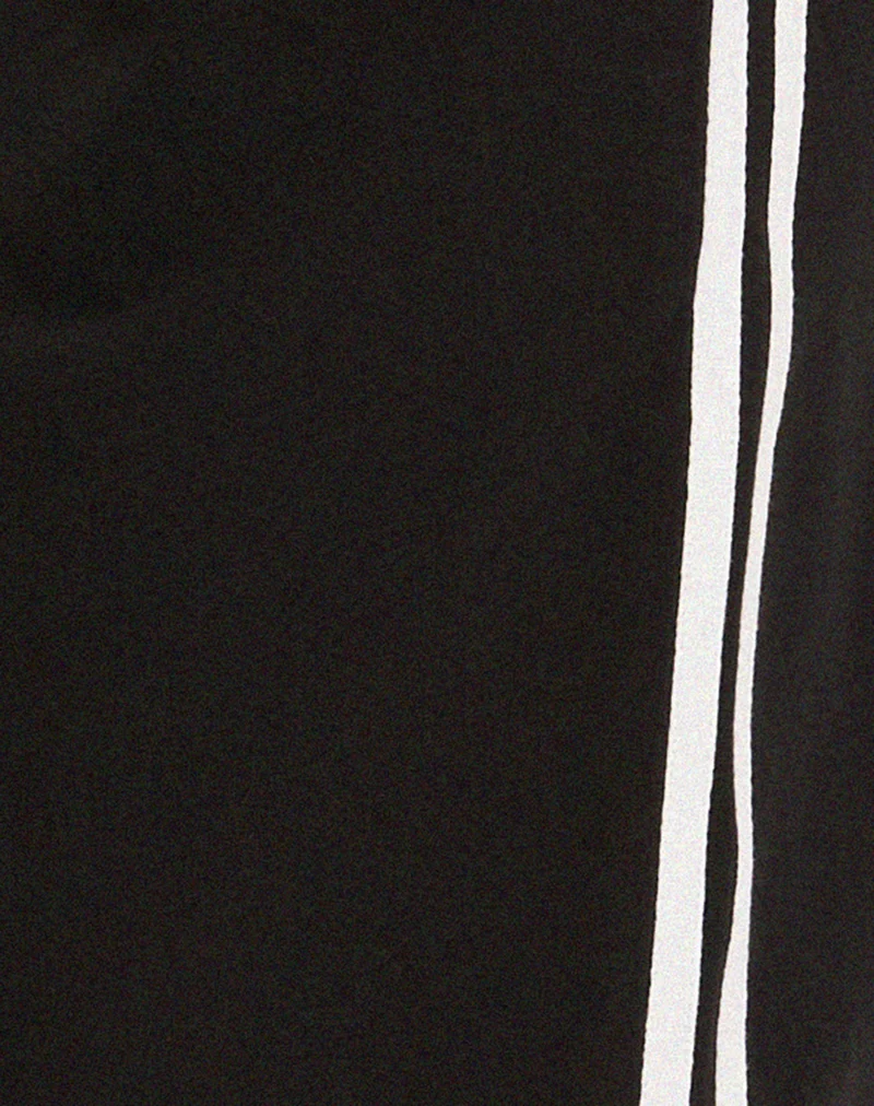 Bennett Wide Leg Trouser in Tailoring Black with White Stripe (pantalon à jambes larges Bennett)