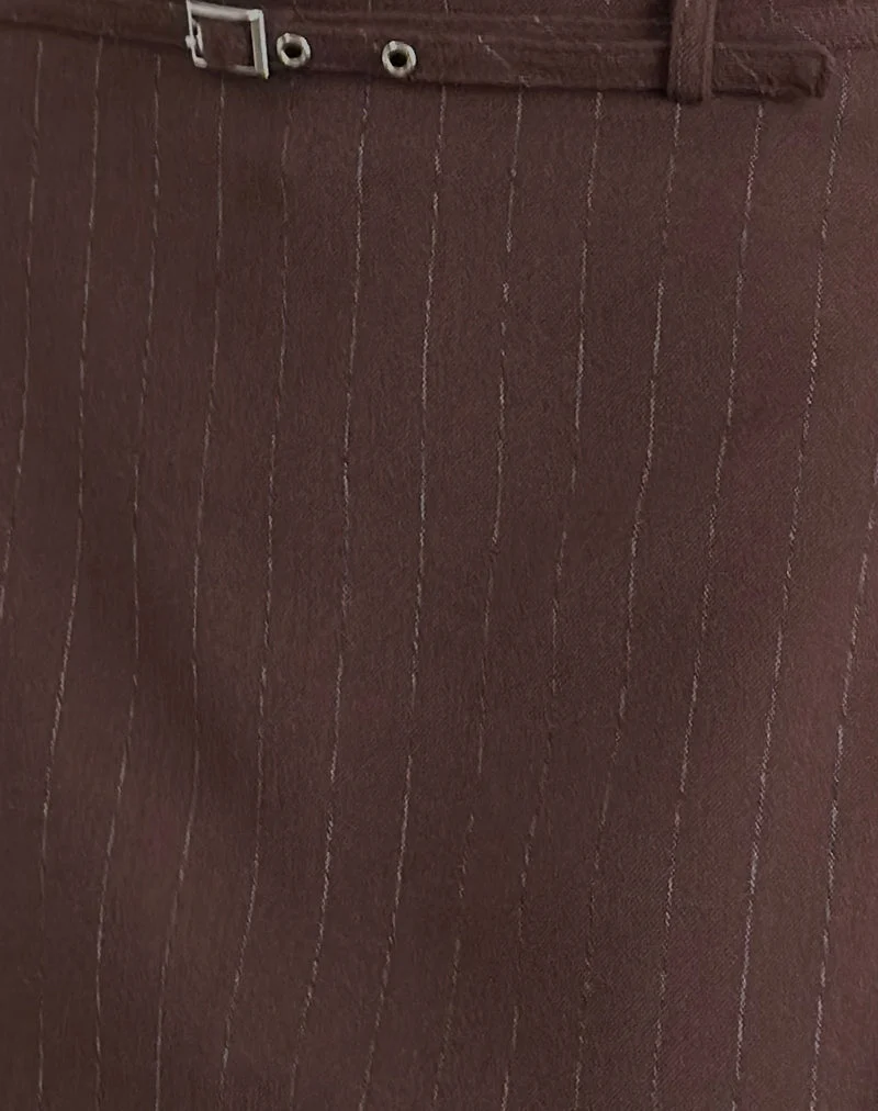Kaimar Mini jupe en pinstripe marron Tailoring