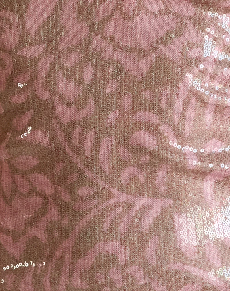 Bertolt Mini Robe en Boho Batik Sequin Pink
