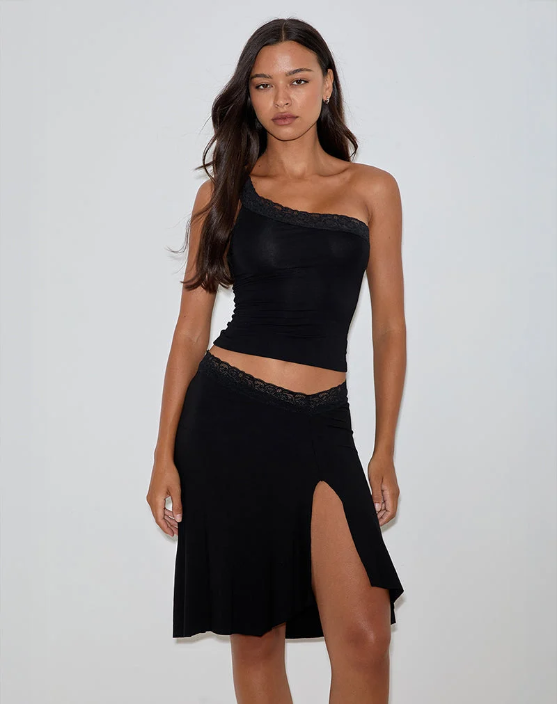 Jupe midi Laudine, noir