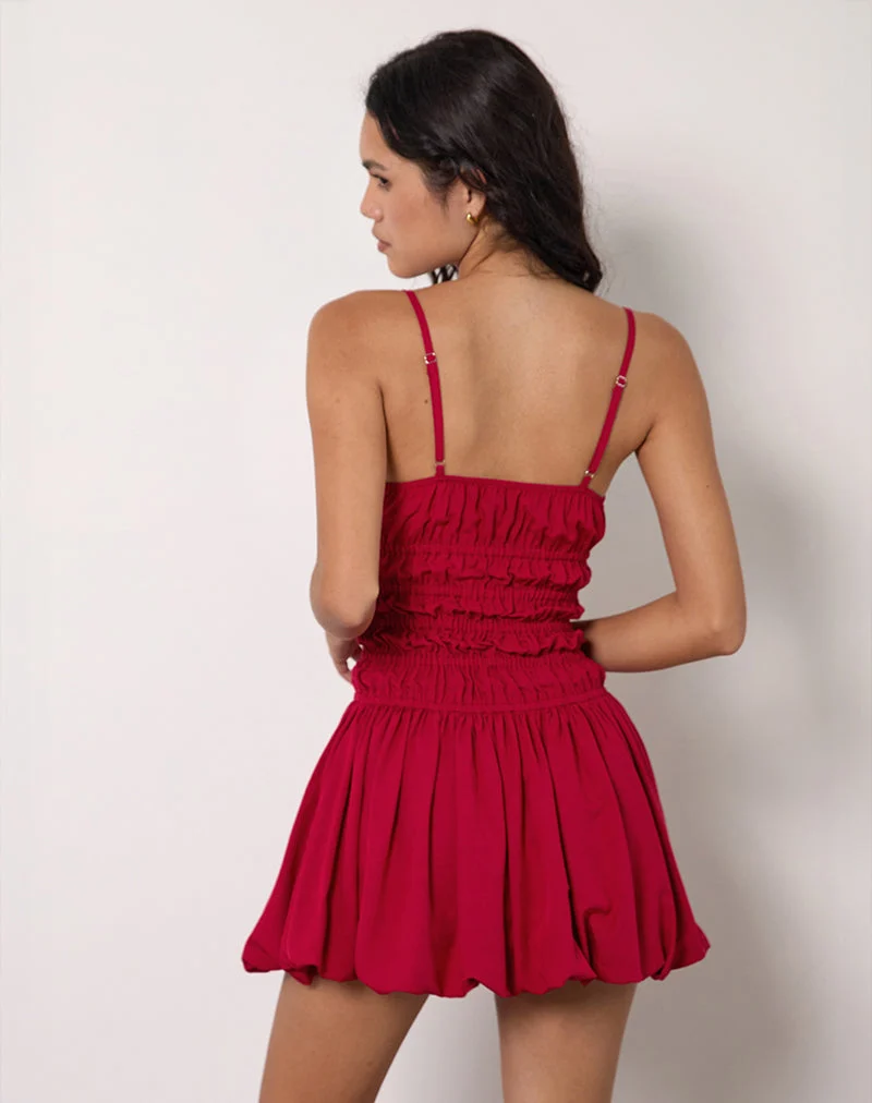 Mini robe Rasmil Bubble, rouge adrénaline