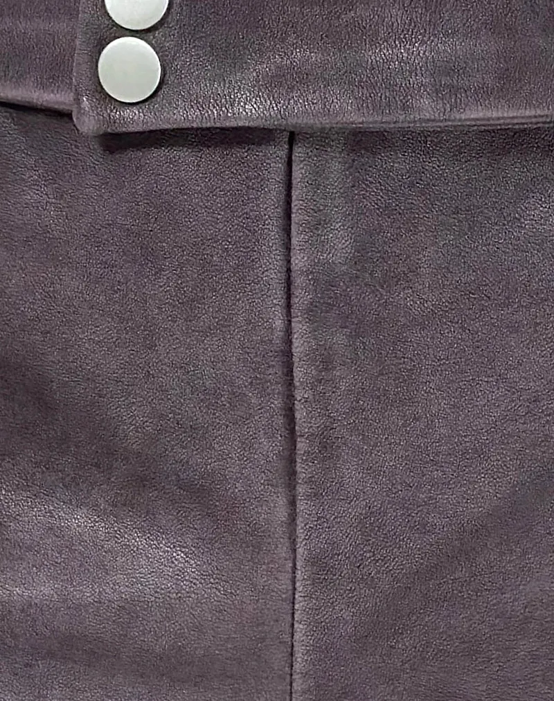 Pantalon Jarli Hot en PU délavé prune