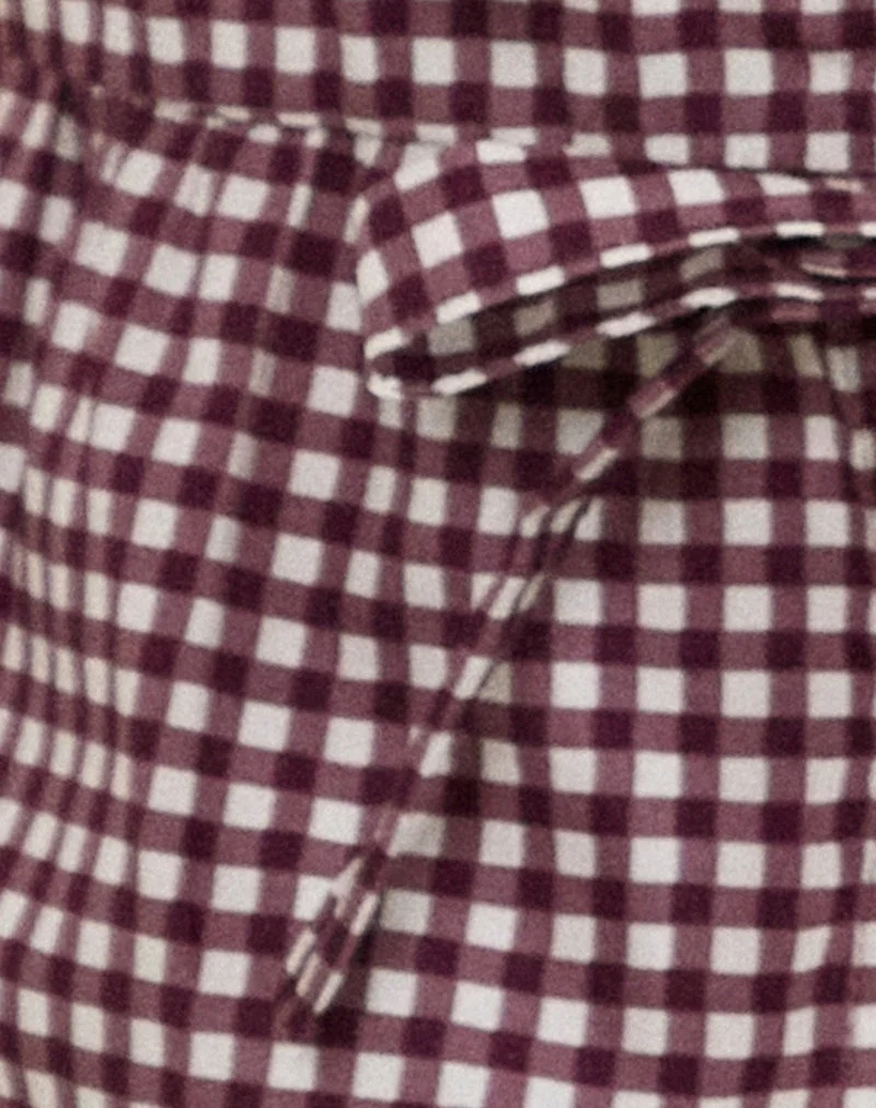 Kayvata Top in Mini Gingham Wine
