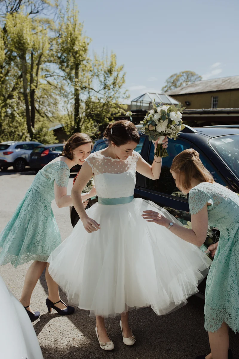 Robe de mariée courte à manches courtes, rétro, blanche, à pois, longueur thé, Vintage, robe de mariée à pois