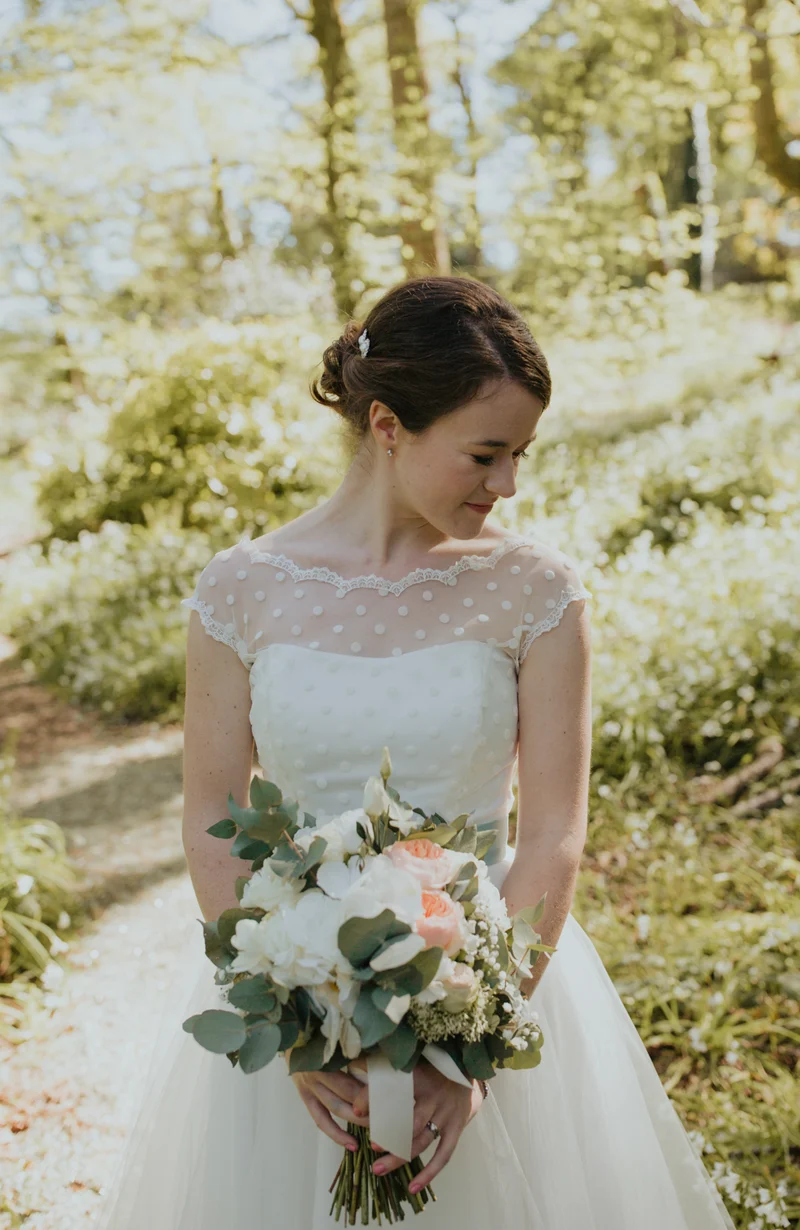 Robe de mariée courte à manches courtes, rétro, blanche, à pois, longueur thé, Vintage, robe de mariée à pois