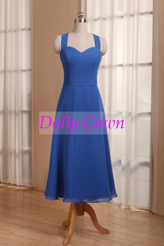 Royal Blue Tea Longueur Années 50 Style Robes de demoiselle d'honneur vintage des années 1950