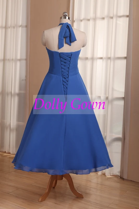 Royal Blue Tea Longueur Années 50 Style Robes de demoiselle d'honneur vintage des années 1950