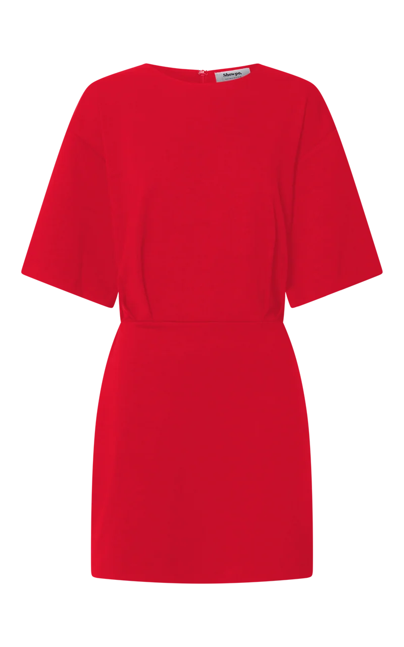 Karyna Mini Dress - Short Sleeve Boxy T-shirt Dress in Red
