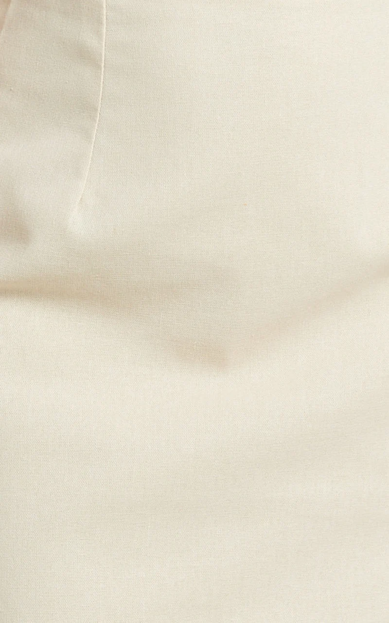 Mindy Mini Skirt - Linen Look A Line Side Split Skirt in Oatmeal
