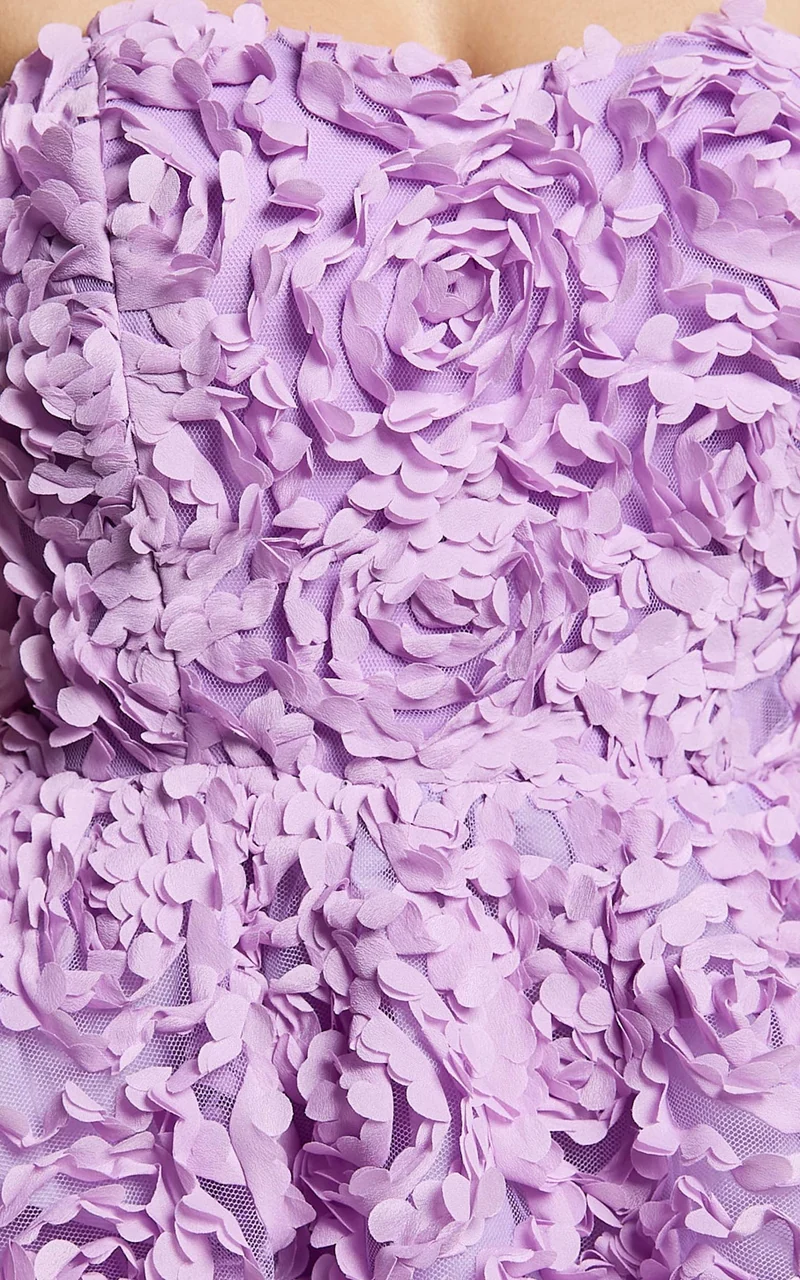 Renee Mini Dress - Strapless Sweetheart Dress in Purple