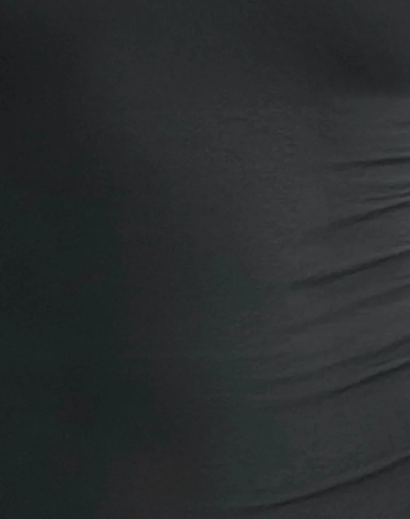 Jael Plunge Long Sleeve Top in Beluga Grey