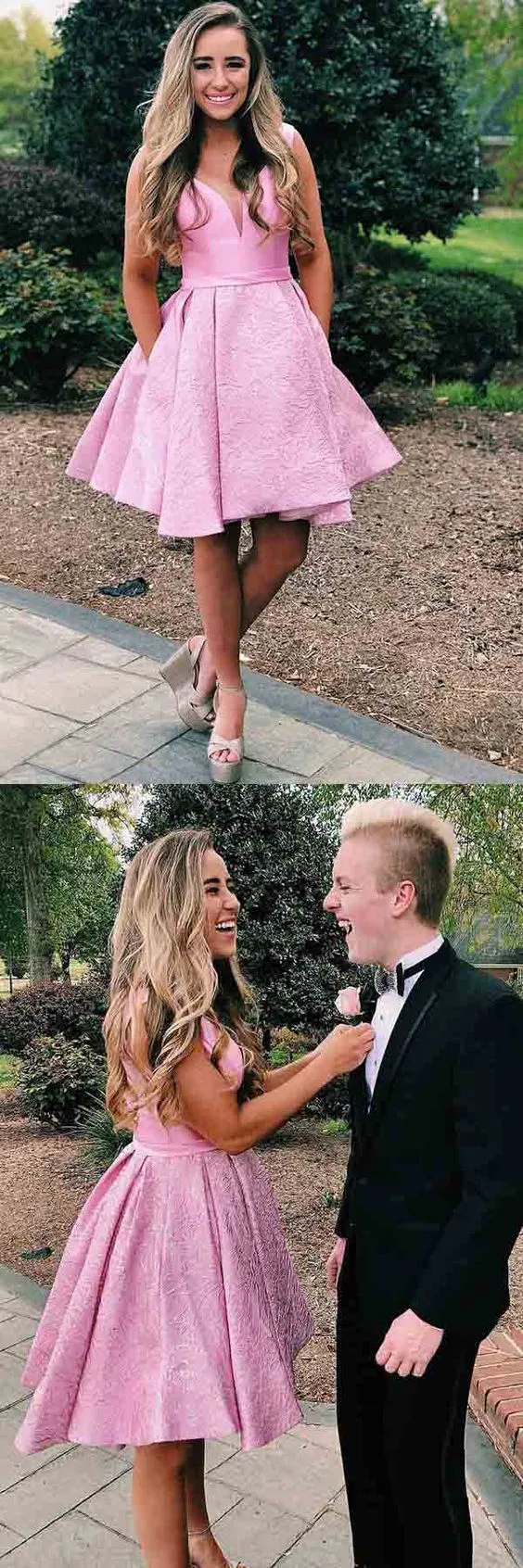 Robe de soirée courte rose | Robe de bal courte