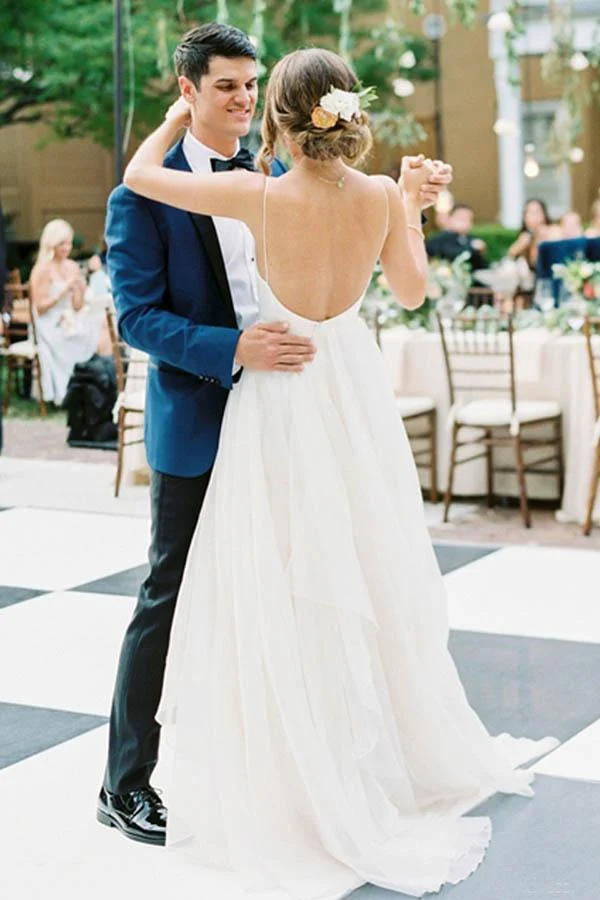 Remise Col en V Organza rustique Style campagnard robe de mariée